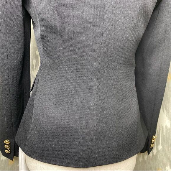 Ralph Lauren Black Worsted Wool Military Inspired Gold Crest Button Blazer - Picture 10 of 16